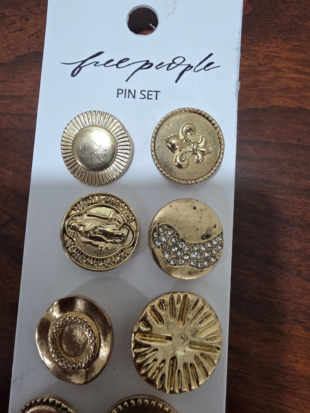 Free People Gold Decorative Pin Set - 6pcs